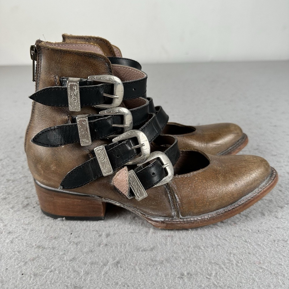 Freebird by Steven Scarlett Leather Western Boho Buckle Bootie Women's Size US 7